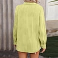 thumbnail image 5 of SMihono Women's Long Sleeve Button Down Shirts Loose Fit Tunic Tops Blouse Oversized Blouses Office Work Basic Shirts with Pocket Green 8, 5 of 7