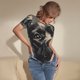 thumbnail image 3 of Balery Vintage Dog Illustration Body de cuello redondo de manga corta para mujer Tops de manga corta Tops básicos-Large, 3 of 7