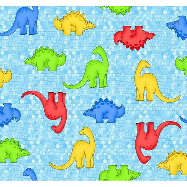 Jakke nudler Tilsvarende Comfy Flannel Dinosaur Fabric - Blue - Walmart.com