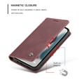 thumbnail image 4 of Dteck Case for Apple iPhone 13 Pro Max 6.1-inch,Retro Shockproof Wallet Phone Case Kickstand Credit Card Slot Premium Protective PU Leather Flip Magnetic Cover,Winered, 4 of 8