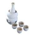 thumbnail image 3 of Nishiyuenyi Ceramic Sake Set with Warmer Bowl Japanese Sake Set for Spirits Entertaining White, 3 of 9