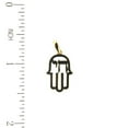 thumbnail image 2 of 18K Solid Yellow Gold Polished Open Chain Hamsa Fatima Hand Pendant, 2 of 3