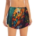 thumbnail image 2 of Balery Colorful Owl Forest Pantalones cortos deportivos para mujer con forro y dos bolsillos, elásticos, para entrenamiento, gimnasio, yoga-Small, 2 of 7