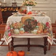thumbnail image 4 of Fall Tablecloth 60x102 Inch Rectangle, Turkey Pumpkin Print Waterproof Wrinkle-Resistant Table Cloth for Autumn Thanksgiving Harvest Dining Kitchen Decor, 4 of 7