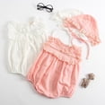 thumbnail image 3 of Mjbaby Newborn Princess Newborn Baby Girl Clothes Kids Birthday Dress Girls Lace Rompers+Hats Baby Clothing Sets Infant Jumpsuit, 3 of 6