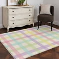 thumbnail image 3 of Area Rugs 2.7'x5', Green Beige Plaid Carpet for Living Room Bedroom Dining Room, Farmhouse Art Checkered Rustic Throw Kitchen Rugs Non Slip Washable Rectangle Indoor Outdoor Rugs, 3 of 8