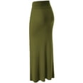 thumbnail image 2 of Made by Johnny Women's Lightweight Floor Length Maxi Skirt XXXL OLIVE, 2 of 6