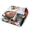 thumbnail image 2 of Chris Brown Blanket Throw Bedding Room Decor Flannel Blankets for Bed Sofa 50"x40"-KDE17307, 2 of 5