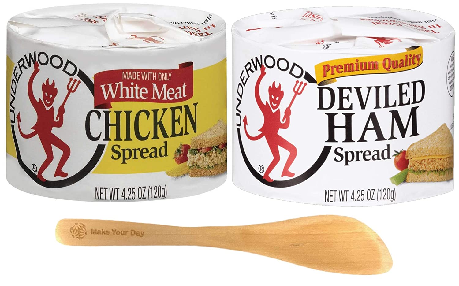 Underwood Chicken Spread and Deviled Ham Spread, 4.25oz (Pack of 6