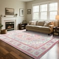 thumbnail image 2 of FULIE Bohemian Area Rug 5'x8'Rug Machine Washable for Living Room/Dining Room/Bedroom,Pink, 2 of 8