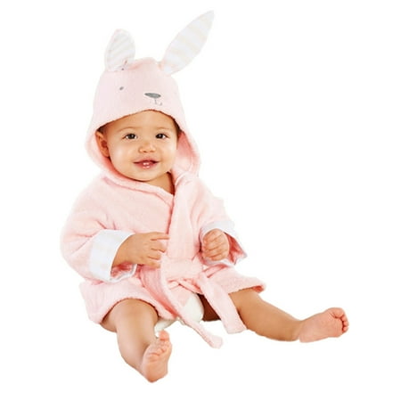 

LisenraIn Infant Baby Boys Girls Cartoon Bathrobe Coral Velvet Hooded Towel Long Sleeve Pajamas Clothes