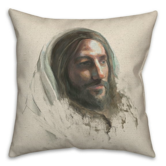 Creative Products Portrait Of Jesus Pillow 1 16 x 16 Spun Poly Pillow