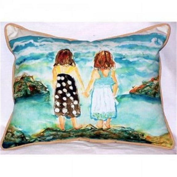 Betsy Drake ZP086 Twins on Rocks Indoor & Outdoor Throw Pillow- 20 x 24 in.