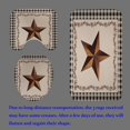 thumbnail image 4 of 4PCS/Set Vintage Brown Western Texas Star Shower Curtain, Primitive Star Red Beige Buffalo Plaid Rustic Country Farmhouse Bathroom Decor, Non-slip Bath Rugs Toilet Mats, Berry Garland, 4 of 7