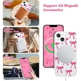 thumbnail image 2 of WWS-Magnetic for iPhone 14 Plus/15 Plus Case, Bow Case Compatible with MagSafe, Wireless Slim Clear Ribbon Aesthetic Phone Cover Anti-Yellowing Shockproof Protective Cover for Women Girl - Rosy, 2 of 4