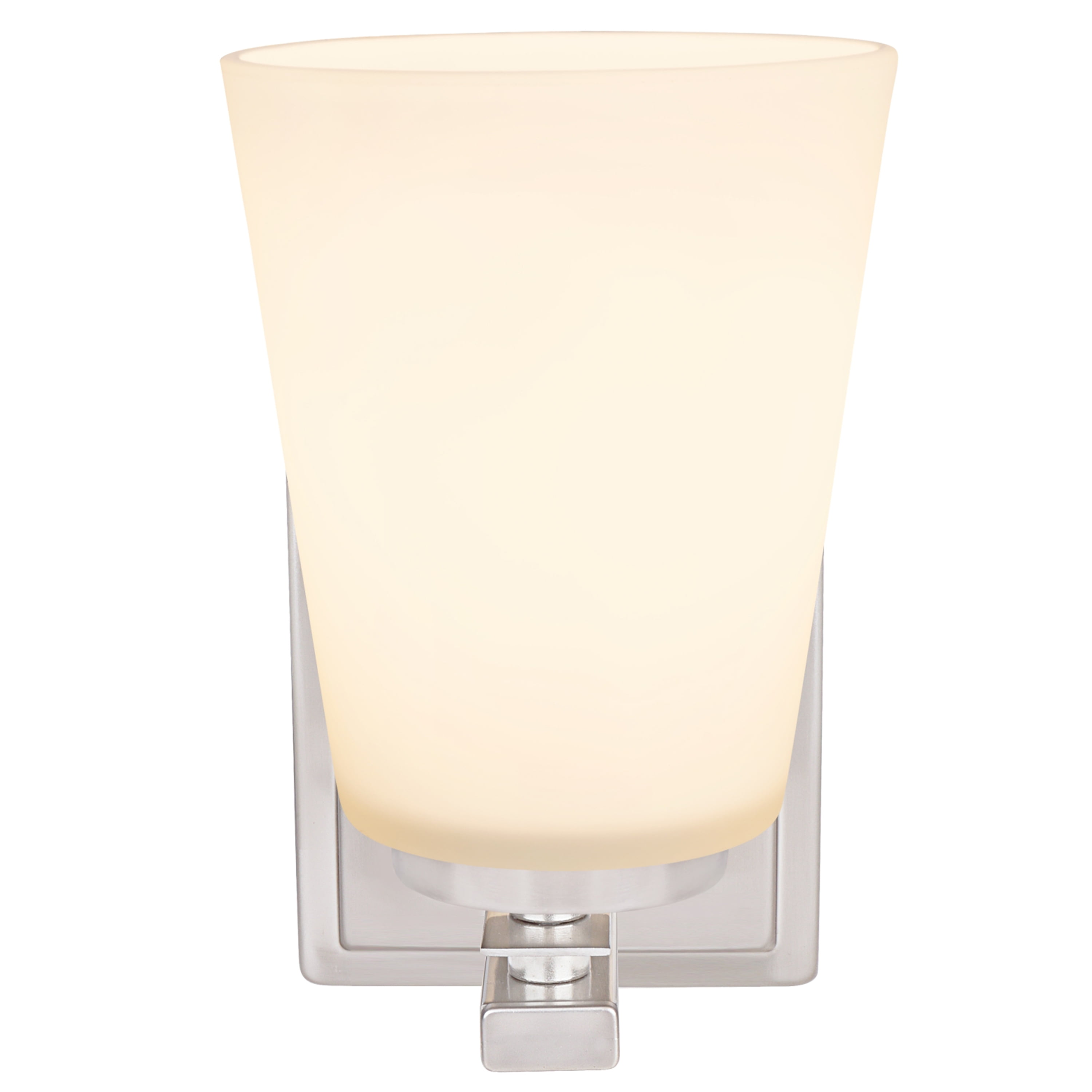 Aspen Creative 62214, One-Light Metal Bathroom Vanity Wall Light Fixture, 4-3/4" Wide, Transitional Design in Brushed Nickel