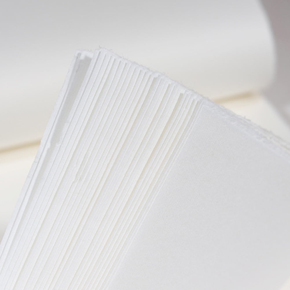 GOOHOCHY 70pcs Chinese Art Paper Calligraphy Painting Semi-raw Semi-cookded Drawing Paper Ancient Paper Rice Paper (White)