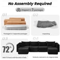 thumbnail image 5 of Vicluke 131" Cloud Couch Sectional, U Shaped Modern Sofa with 2 Ottomans, Comfy Corduroy Fabric Modular Sectional Sofa in a Box, Boneless Couches for Living Room, No Assembly Required (Black), 5 of 8