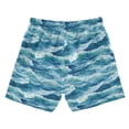 thumbnail image 7 of FORMRS Boys Swim Trunks Quick Dry Mesh Lining Beach Boardshorts, Sizes XS-XL, Green Watercolor Ocean Waves, 7 of 7