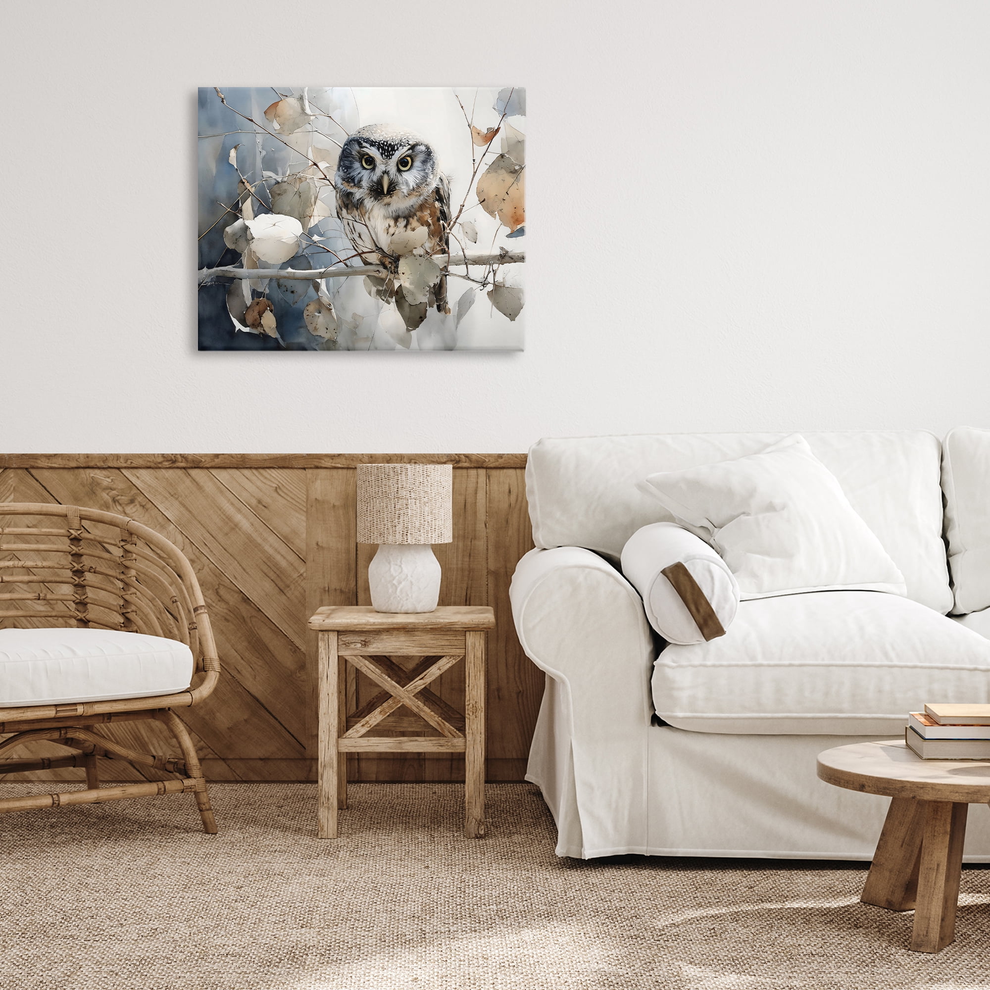 Stupell Industries Hoot Owl on Autumn Branch Canvas Wall Art, design by Franklyn Gregory