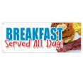thumbnail image 1 of Breakfast Served All Day 13 oz Vinyl Banner With Metal Grommets, 1 of 5