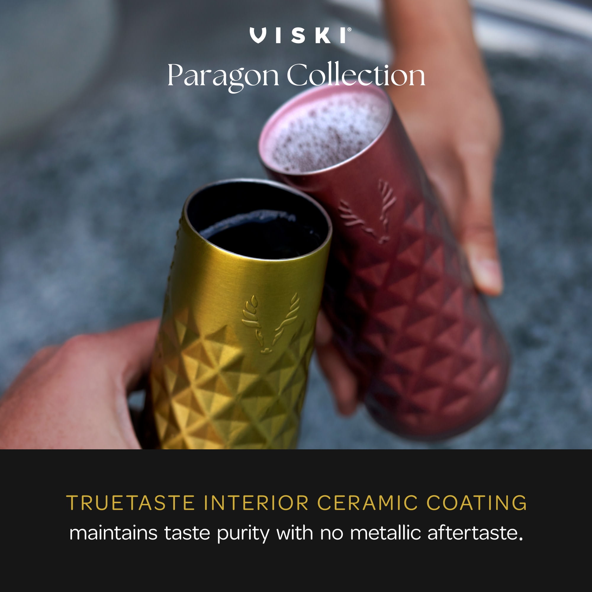 Viski Paragon Champagne Flute, Stainless Steel Drink Tumbler, 9 oz Platinum