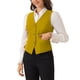 thumbnail image 4 of INSPIRE CHIC Chaleco de mujer Steampunk de terciopelo sin mangas con botones y cuello en V, chalecos de traje S Amarillo, 4 of 6