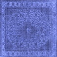 thumbnail image 1 of Ahgly Company Machine Washable Indoor Square Oriental Blue Industrial Area Rugs, 3' Square, 1 of 4
