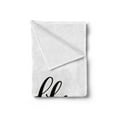 thumbnail image 2 of Be Happy Soft Flannel Fleece Throw Blanket, Hand-written Style Lettering Calligraphic Inspirational Positive Message, Cozy Plush for Indoor and Outdoor Use, 50" x 70", Black and White, by Ambesonne, 2 of 5