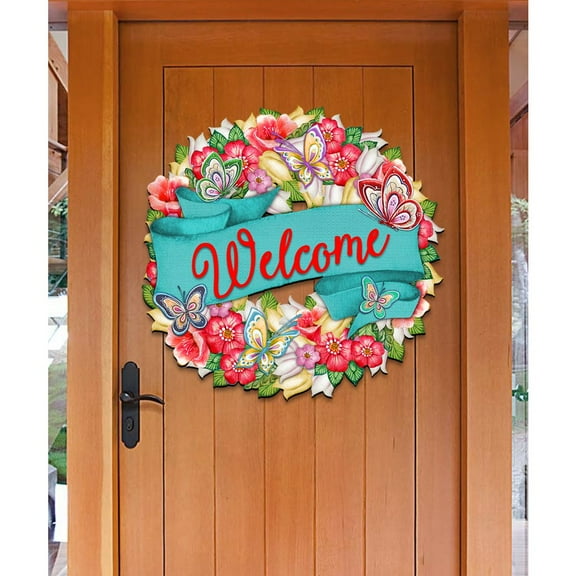 Flowers Summer Holiday Door Hanger, Door Wreath by G. DeBrekht | Easter Spring Decor - 8185303-3H