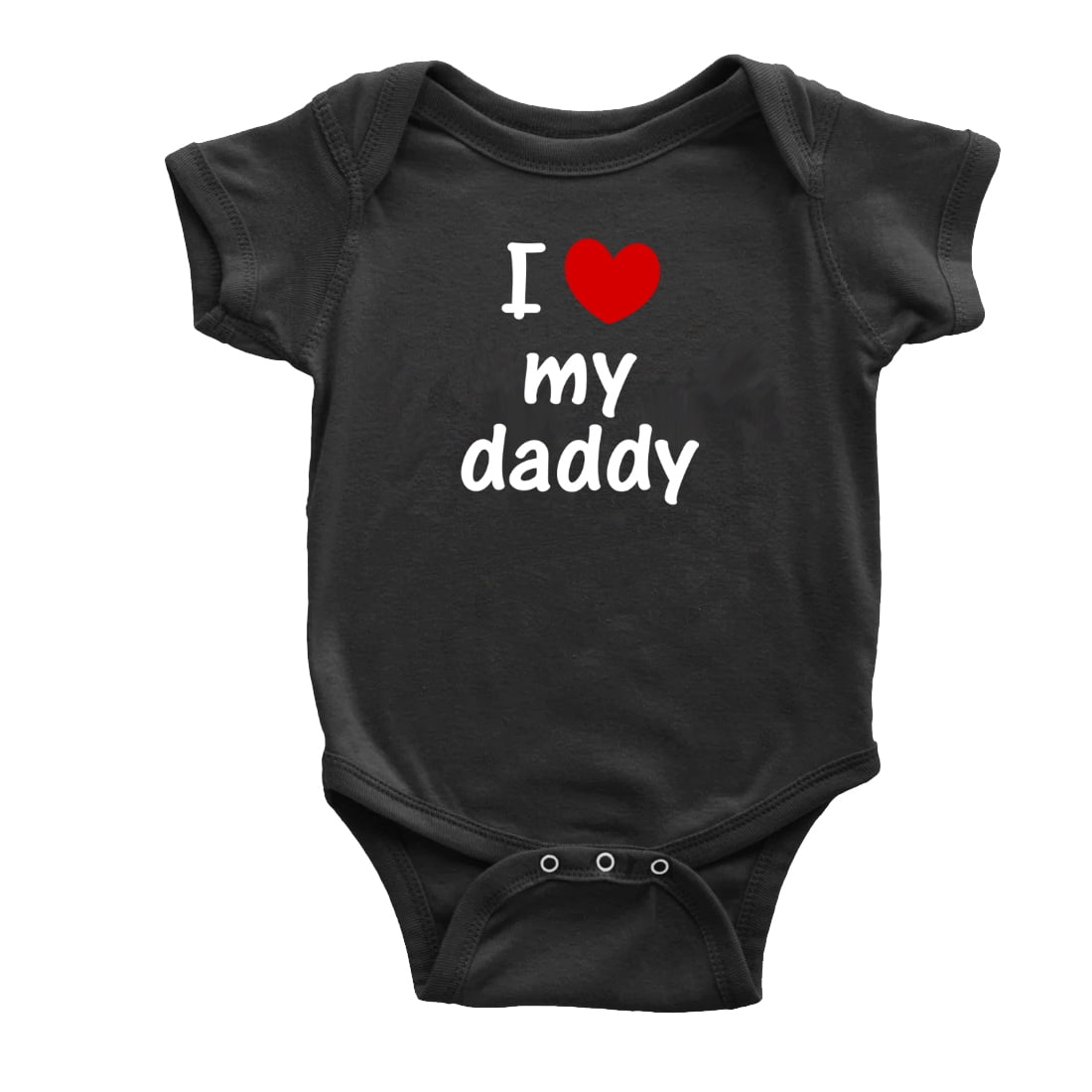 Twin Baby Clothes I Love My Daddy Mommy Newborn Boys Girls Romper (Black, 6-12M)