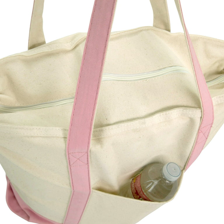 Dalix Cute Rainbow Tote Bag Reusable Grocery Teacher Bags Eco Pride Natural, Beige