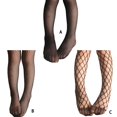 thumbnail image 2 of Collants Résille Mode pour Filles Bas Résille Enfants Filles Dentelle Été Enfants Noir Collants à Carreaux Noirs, 2 of 6