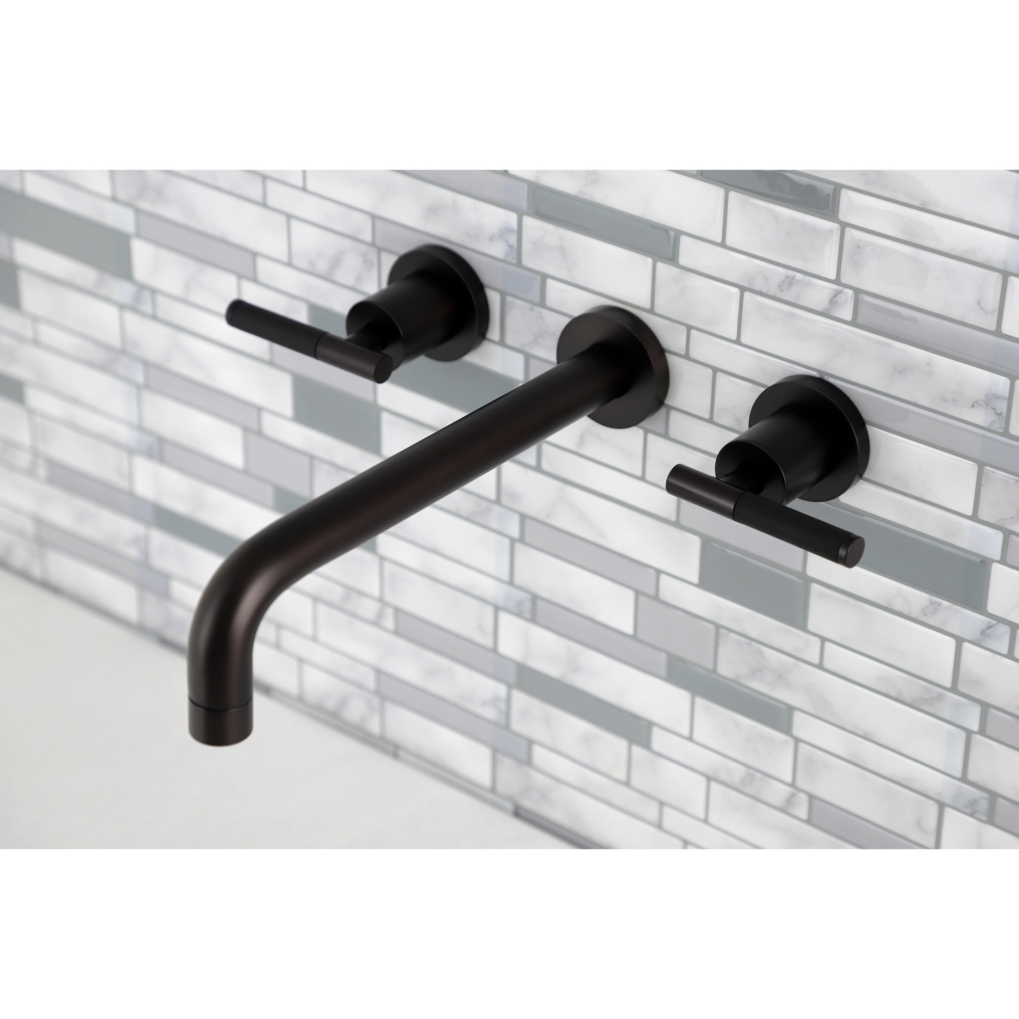 Kingston Brass KS8025CKL Kaiser Two-Handle 3-Hole Wall Mount Roman Tub Faucet in Oil Rubbed Bronze