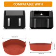 thumbnail image 3 of 2 Pcs Pot en Silicone pour Friteuse à Air Chaud Réutilisable Panier en Silicone avec Poignée Accessoires pour Friteuse à Air (Noir), 3 of 7