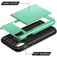 thumbnail image 3 of for iPhone X/XS Case, iPhone 10 Case, Hybrid iPhone X/XS Phone Case Wallet Case Card Holder Heavy Duty Protection Shockproof Anti Scratch Soft Rubber Bumper Case for iPhone X/XS 5.8inch Mint, 3 of 14