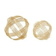 thumbnail image 6 of 9", 7"W Gold Metal Layered Orb Geometric Sculpture, by DecMode (2 Count), 6 of 12