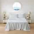 thumbnail image 3 of Coastal Living 4-Piece Blue Chevron Soft Brushed Microfiber Luxury Cooling Sheet Set, King, 3 of 11
