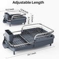thumbnail image 5 of Dish Drying Rack, Expandable Dish Rack for Kitchen Counter, Stainless Steel Dish Drainer with Drainboard Set and Utensil Holder (Gray), 5 of 6