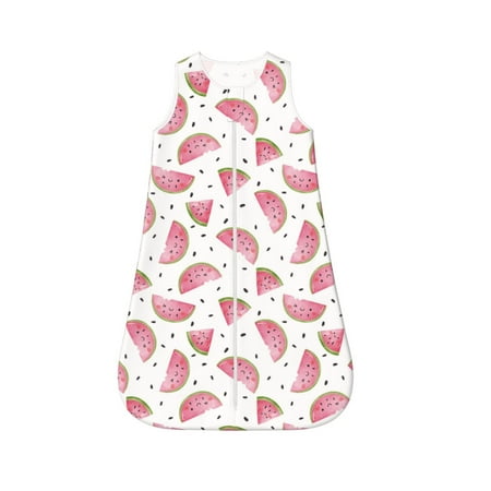 

Fotbe Watermelon Pattern Sleep Sack - Baby Wearable Blanket with Zipper Extra Soft Cotton Sleeveless Sleeping Bag for Infants-X-Large