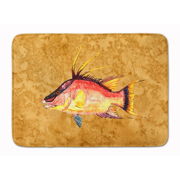 Hog Snapper on Gold Machine Washable Memory Foam Mat