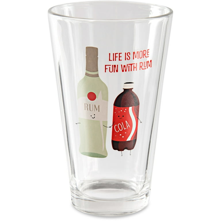 Pavilion Gift Company 74869 Life Is More Fun with Rum-Rum & Coke 16 oz Pint Glass Tumbler, Red