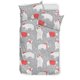 thumbnail image 1 of Juego de sábanas con estampado navideño de nieve de un simpático oso polar, 1 of 5