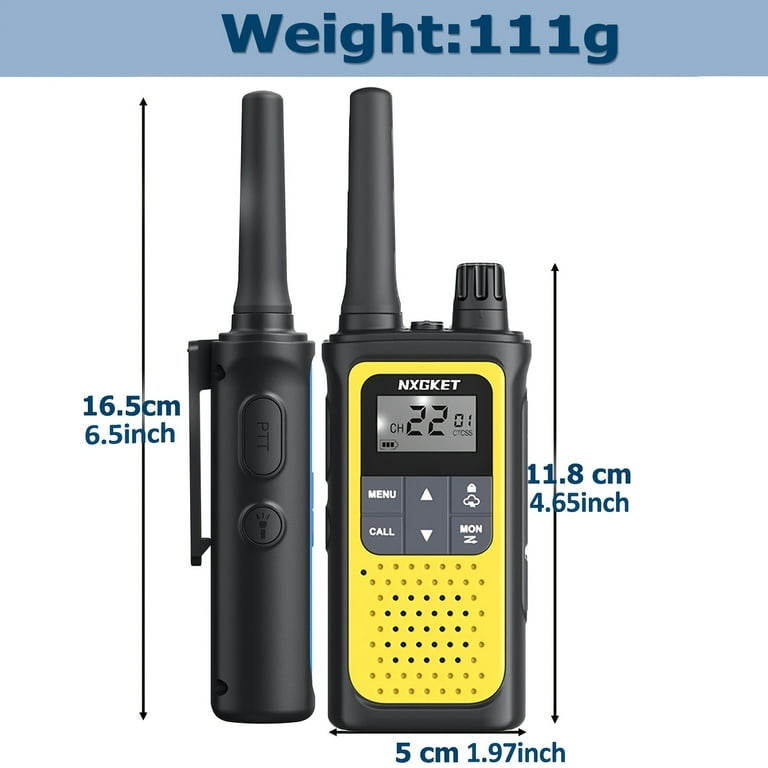 NXGKET Rechargeable Walkie Talkies 4 Pack, 22 Channel Long