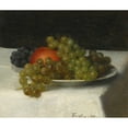 thumbnail image 3 of Henri Fantin-Latour 23x20 Black Modern Framed Museum Art Print Titled - Apples and Grapes (1870), 3 of 5