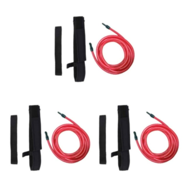 Transemion Compétences de Natation avec Ceinture Réglable Accessoires de Natation Ceinture d'Entraînement Accessoires de Piscine TPE Rouge-4 Mètres 3ensemble