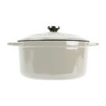 thumbnail image 3 of Lodge Cast Iron 5.5qt Oyster White Enameled Dutch Oven, 3 of 8