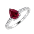 thumbnail image 2 of Sterling Silver with Ruby and White Topaz Engagement Ring, 2 of 3