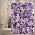 thumbnail image 4 of Shower Curtains Purple Flowers Waterproof Liners Polyester Fabric Weighted Hem Machine Washable 59" x 79", 4 of 7