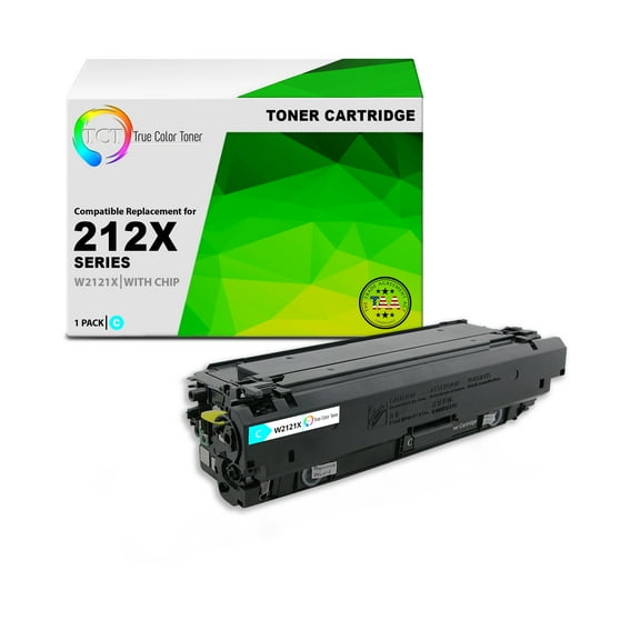 TCT 212X Cyan Toner Cartridge - TAA Compliant Compatible Replacement for 212X W2121X High Yield